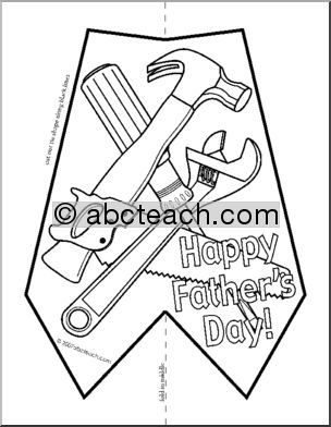 Greeting Card: Happy Father’s Day – tools theme (outline)