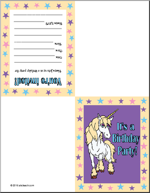 Unicorn-Themed Birthday Invitation