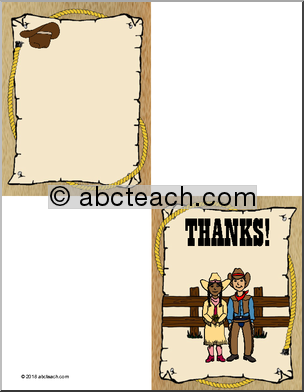 Western-Themed Thank You Card