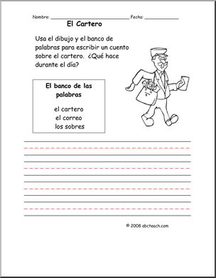 Spanish: Vocabulario – “El Cartero” (primaria/elementaria)