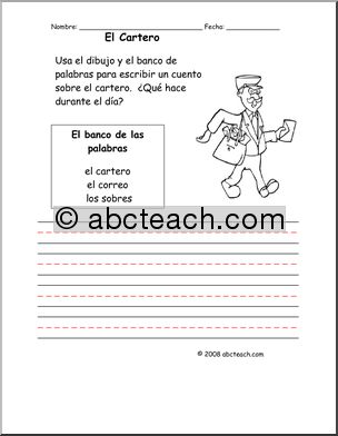 Spanish: Vocabulario – “El Cartero” (primaria/elementaria)