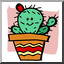 Clip Art: Cartoon Cactus with Face, Prickly Pear