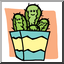 Clip Art: Cartoon Cactus with Face, Cereus (color)