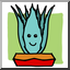 Clip Art: Cartoon Cactus with Face, Aloe Vera (color)