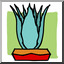 Clip Art: Cartoon Cactus, Aloe Vera (color)