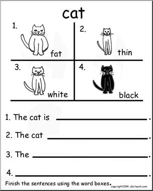 Beginning Writing Practice, Set 3 (cat)