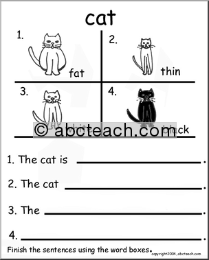 Beginning Writing Practice, Set 3 (cat)