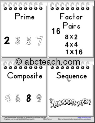Common Core: Vocabulary Math Terms (grade 4)