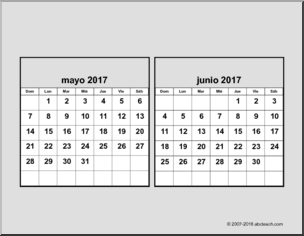 Calendar: 2017 Spanish CD Desk Calendar (lower case)