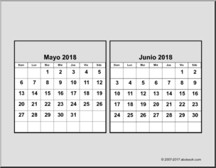 Calendar: 2018 Spanish CD Desk Calendar (upper case)