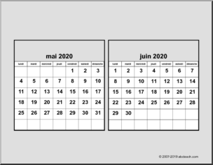 Calendar: 2020 CD Project – French Version