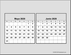 Calendar: 2020 Spanish CD Desk Calendar (upper case)
