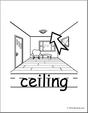 Clip Art: Basic Words: Ceiling B&W (poster)