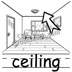 Clip Art: Basic Words: Ceiling B&W (poster)