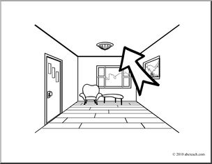 Clip Art: Basic Words: Ceiling (coloring page)