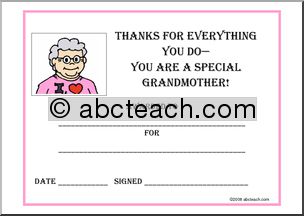 Certificate: Special Grandmother