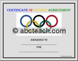 Certificate: Olympics