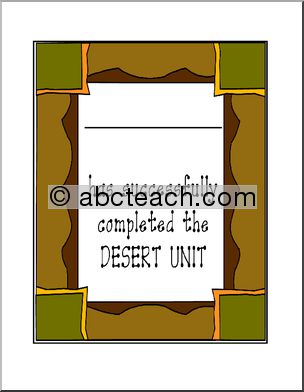 Certificate: Desert Unit