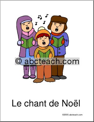 French: NoÃŽl; Chant Vocabulary Poster