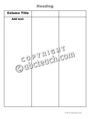 Graphic Organizer: 3 Column Chart (type-in)