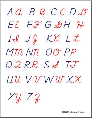 Chart: Uppercase Alphabet (DN-Style Font) – with arrows
