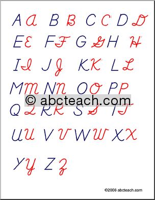 Chart: Uppercase Alphabet (DN-Style Font) – with arrows