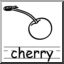 Clip Art: Basic Words: Cherry B&W (poster)