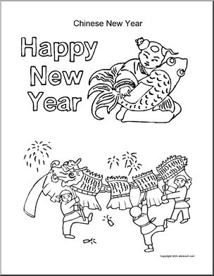 Coloring Pages: Chinese New Year (set)