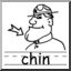Clip Art: Basic Words: Chin B&W (poster)