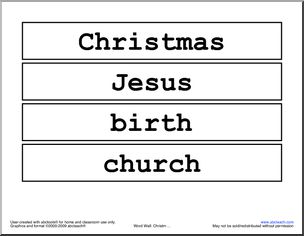 Word Wall: Christmas (religious)