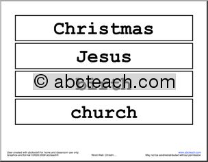 Word Wall: Christmas (religious)