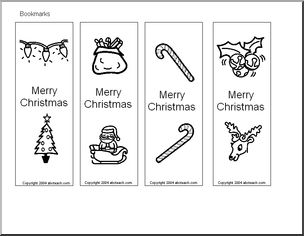 Bookmarks: Merry Christmas! b/w