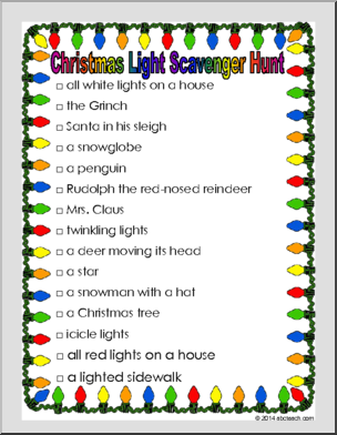 Game: Christmas Scavenger Hunt List