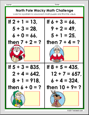 Christmas Math Challenge Packet