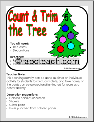 Math Game: Christmas – Count & Trim the Tree