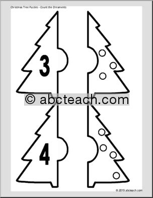 Christmas Tree Puzzles – Counting (black/white)