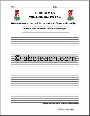 Christmas (upper elem/middle) Writing Prompts
