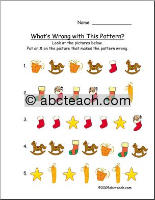 Worksheet: Christmas Patterns (primary)