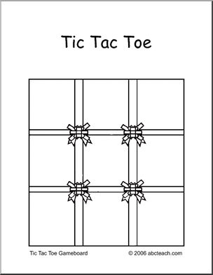 Tic Tac Toe: Christmas Presents (b/w)