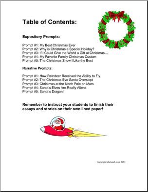 Christmas (upper elem/ middle) Writing Prompts