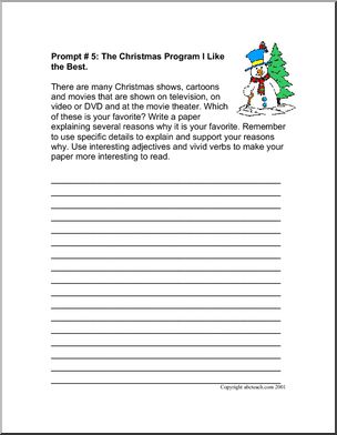 Christmas (upper elem/ middle) Writing Prompts I abcteach.com