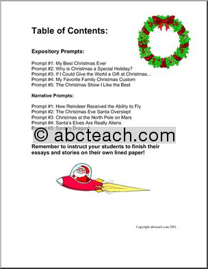 Christmas (upper elem/ middle) Writing Prompts