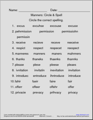 Circle & Spell: Manners
