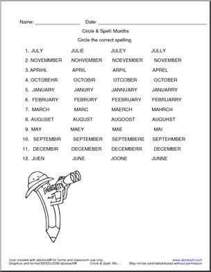 Circle & Spell: Months