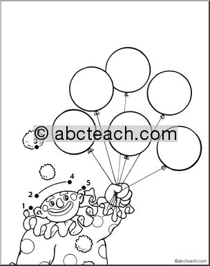 Dot to Dot: Circus – Balloons (to 5)