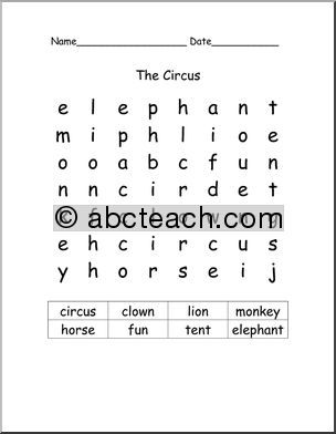 Word Search: Circus