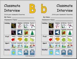 Classmate Interview Cards: Match the Letters (primary)