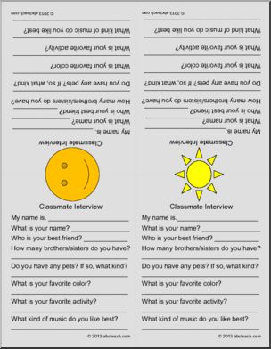 Classmate Interview Cards: Match the Shapes (elem)