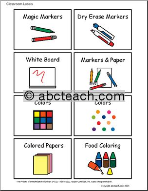 Labels: Illustrated Classroom Items (set 11)