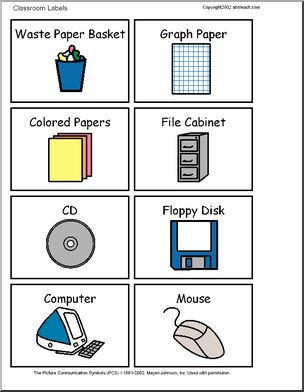 Labels: Illustrated Classroom Items (set  3)